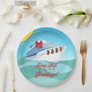 Festive Cruise Ship Paper Plate