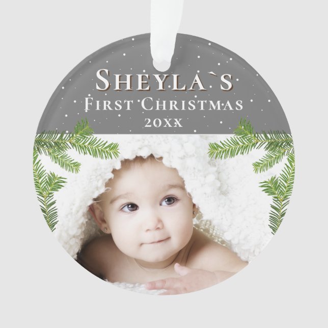 Festive Cute Baby`s First Christmas 2 Photo (devant)