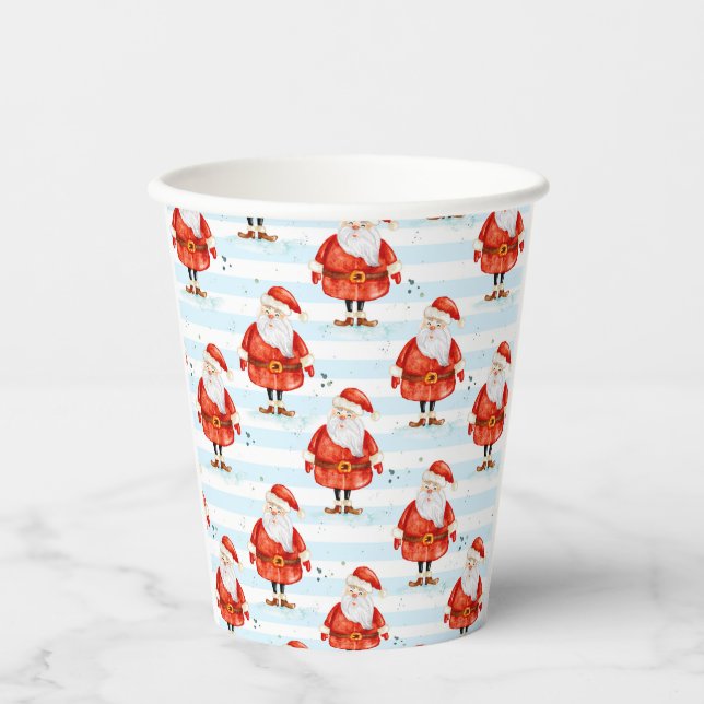 Festive Cute Santa Claus Paper Cups (Front)