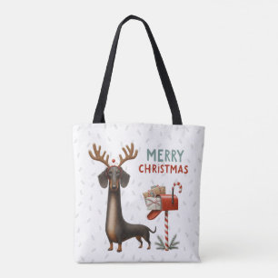 Festive Dachshund Tote Bag