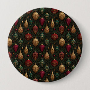 Festive Damask 4 Inch Round Button