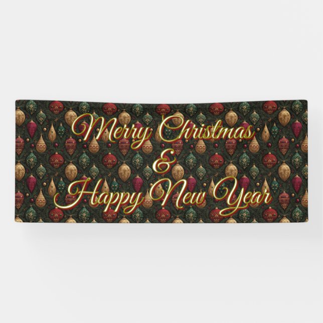 Festive Damask  Banner (Horizontal)