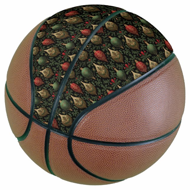 Festive Damask  Basketball (Angled)