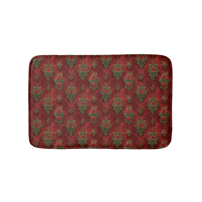 Festive Damask  Bath Mat (Front)