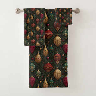 Festive Damask  Bath Towel Set