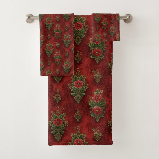 Festive Damask  Bath Towel Set (Insitu)