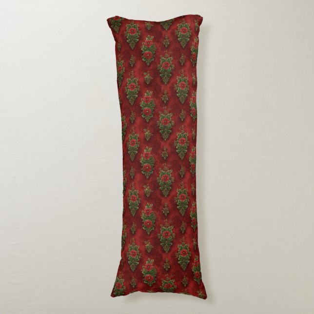 Festive Damask  Body Pillow (Front Vertical)