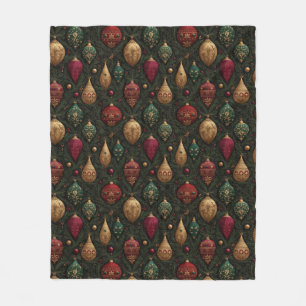 Festive Damask  Fleece Blanket