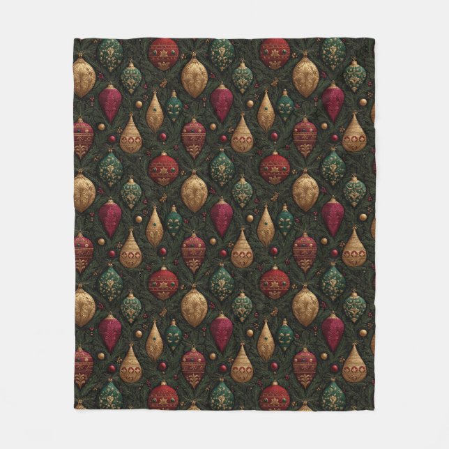Festive Damask  Fleece Blanket (Front)