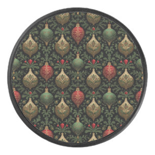Festive Damask  Hockey Puck