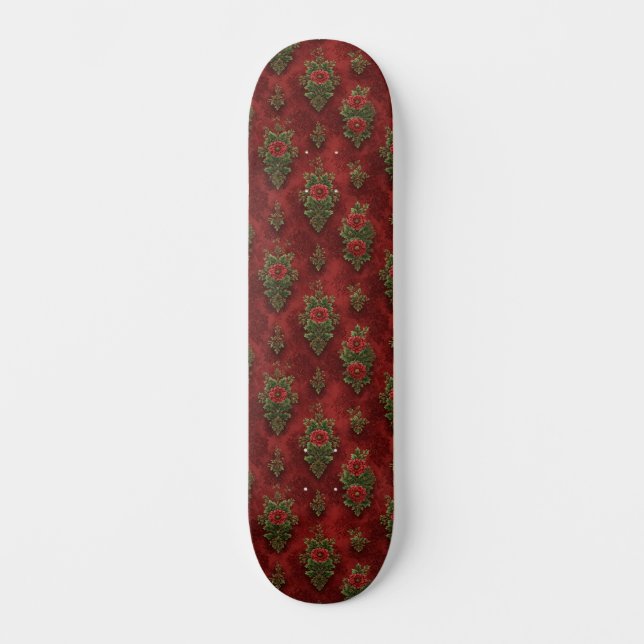 Festive Damask  Skateboard (Front)