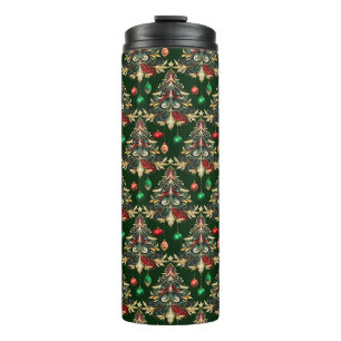 Festive Damask Thermal Tumbler