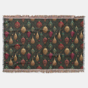 Festive Damask  Throw Blanket