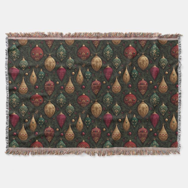 Festive Damask  Throw Blanket (Front)