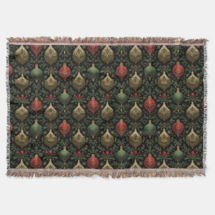 Festive Damask Throw Blanket