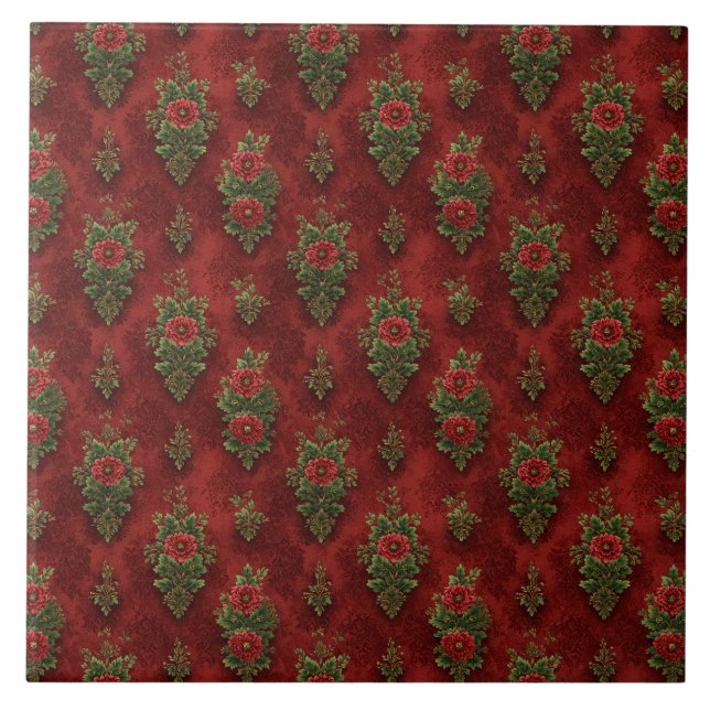 Festive Damask  Tile (Front)