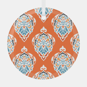 Festive damask vintage pattern, elegant design. glass ornament