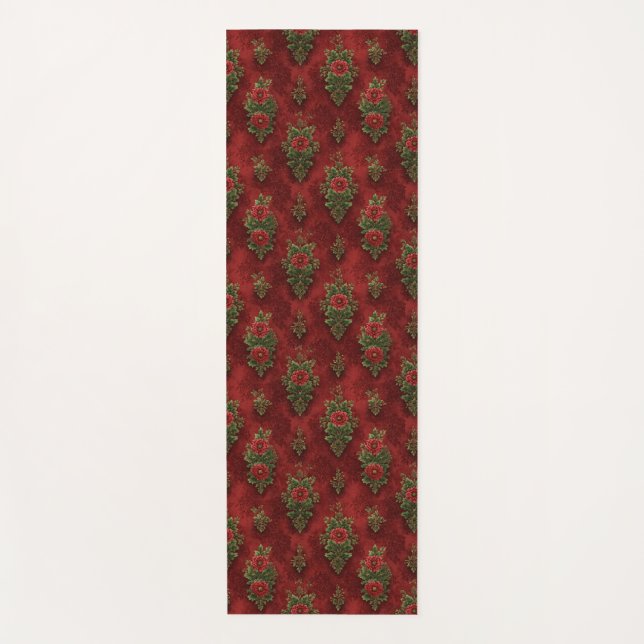 Festive Damask  Yoga Mat (Front)