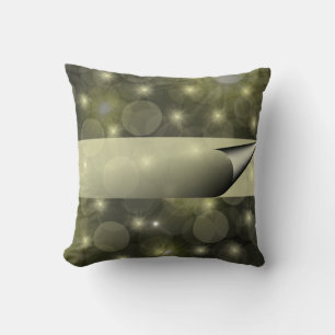 Festive dark pattern with lights and baubles throw pillow