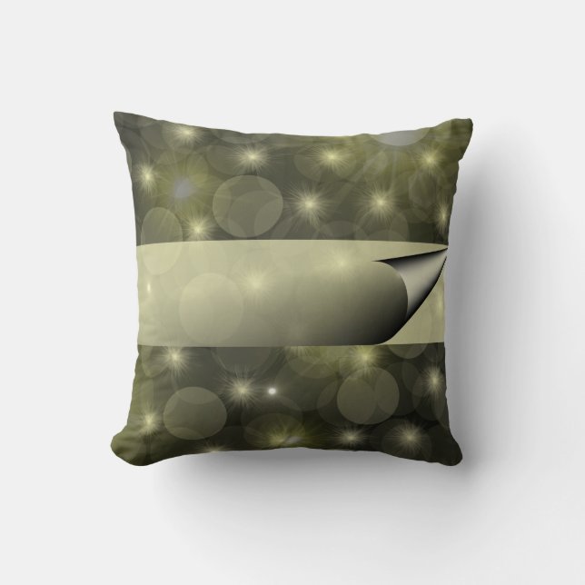 Festive dark pattern with lights and baubles throw pillow (Front)