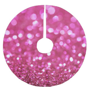 Festive Dark Pink: Elegant Abstract. Brushed Polyester Tree Skirt