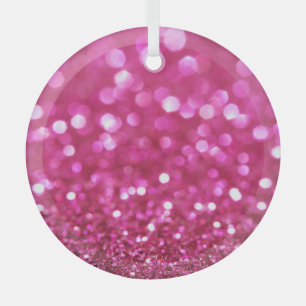 Festive Dark Pink: Elegant Abstract. Glass Ornament