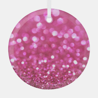 Festive Dark Pink: Elegant Abstract. Glass Ornament