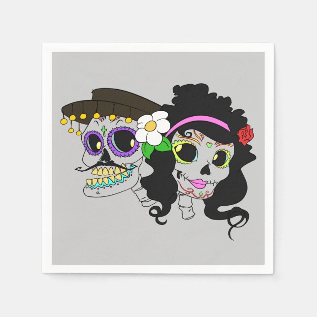 Festive Day of the Dead Art Napkin (Front)