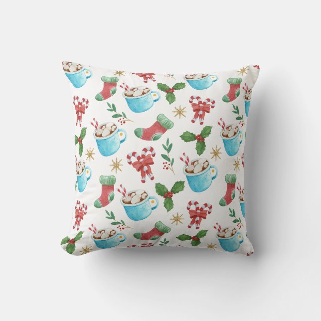 Festive Decoration Pattern Design, Christmas Throw Pillow (Front)
