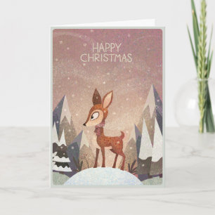 Festive Deer -Deep and Snowy Wood Christmas. Card