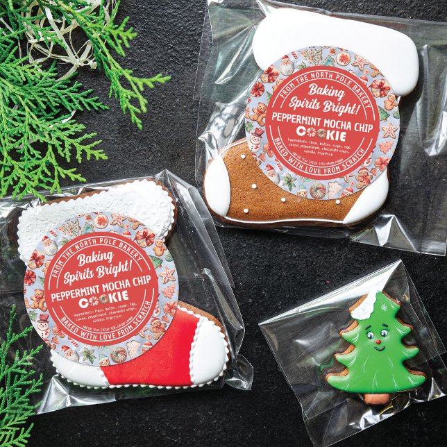 Festive Delight Christmas Cookie Wonderland Bakery Classic Round Sticker (Creator Uploaded)