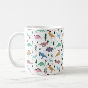 Festive Dinosaurs Christmas Pattern Coffee Mug