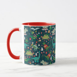 Festive Dinosaurs Christmas Pattern Mug