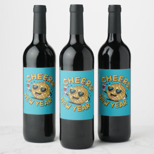 Festive Disco Toast in Shades of Celebration Wine Label