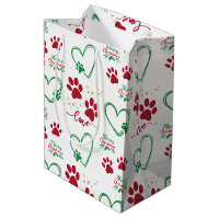 Festive DOG PAW PRINTS and LOVE HEARTS Christmas
