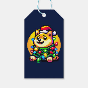 Festive Dogecoin: 8-Bit Light-Up Crypto Gift Tags