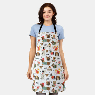 Festive Dogs in Holiday Sweaters Pattern Apron