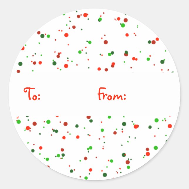Festive Dot Holiday Gift Tag Stickers (Front)