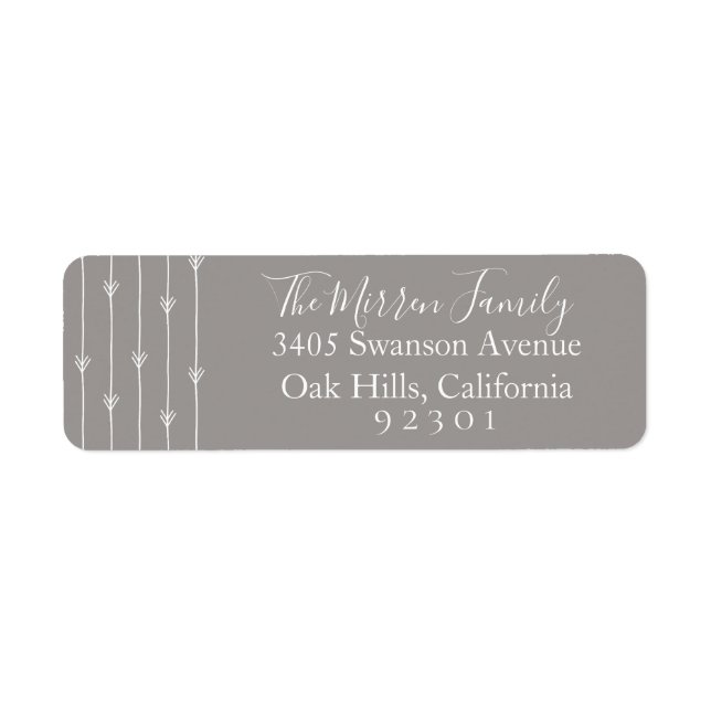 Festive Dove Grey Boho Return Address Label (Front)