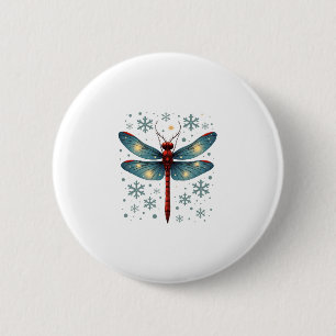 Festive Dragonfly Glow 2 Inch Round Button
