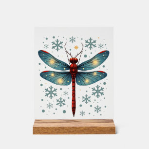 Festive Dragonfly Glow Acrylic Sign