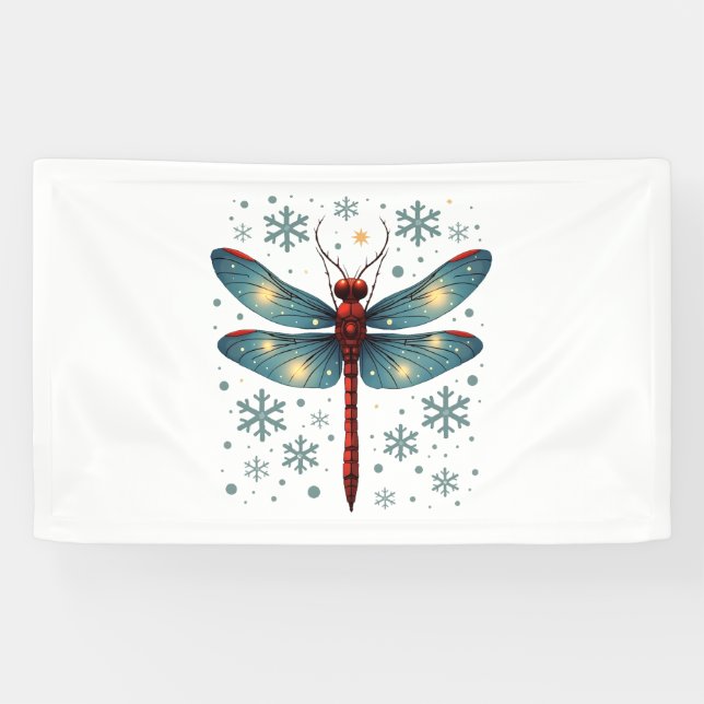 Festive Dragonfly Glow Banner (Horizontal)