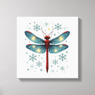 Festive Dragonfly Glow Canvas Print