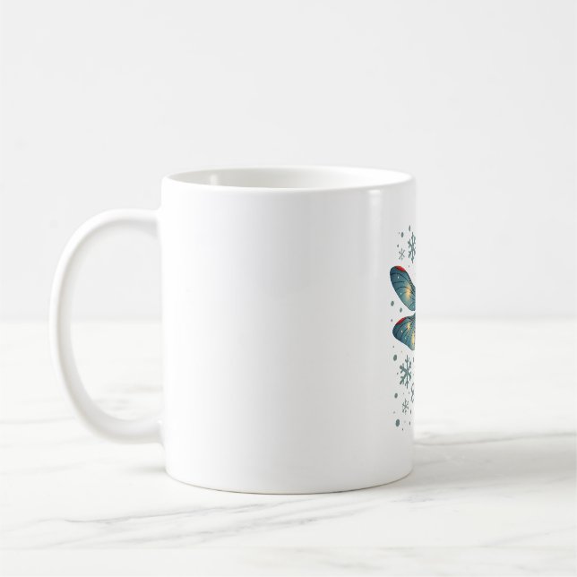 Festive Dragonfly Glow Coffee Mug (Left)