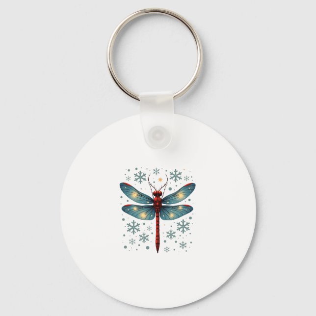 Festive Dragonfly Glow Keychain (Front)