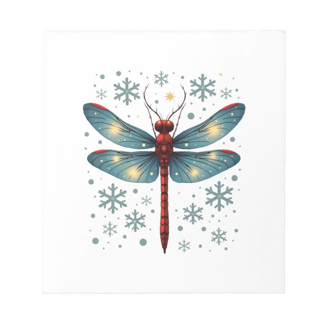 Festive Dragonfly Glow Notepad (Front)