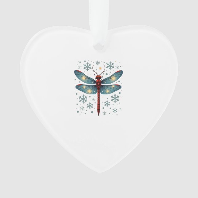 Festive Dragonfly Glow Ornament (Front)
