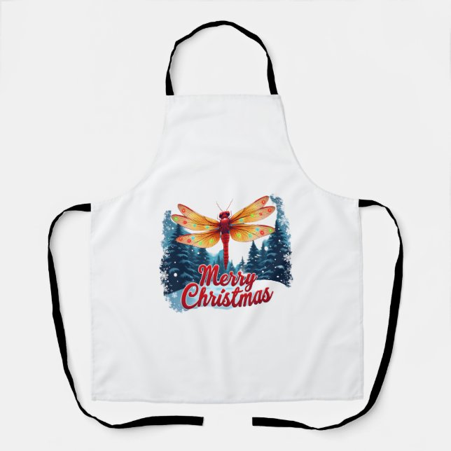 Festive Dragonfly Lights Apron (Front)