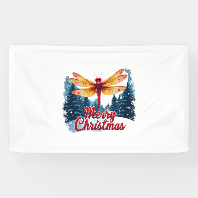 Festive Dragonfly Lights Banner (Horizontal)