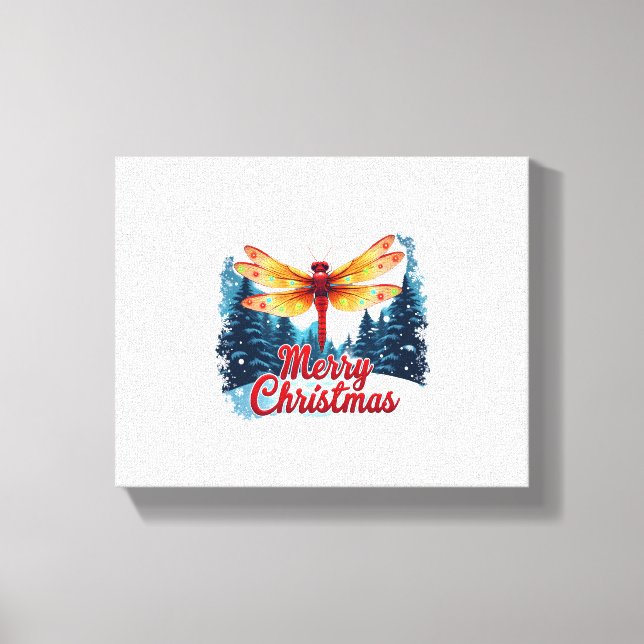 Festive Dragonfly Lights Canvas Print (Front)